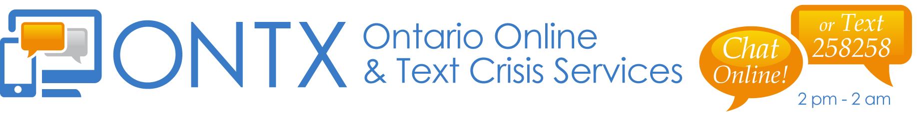 Ontario Online & Text Crisis Services information banner