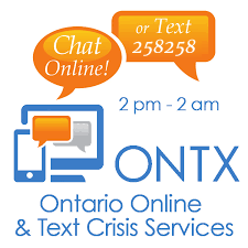 Ontario Online Text Crisis Service 258258